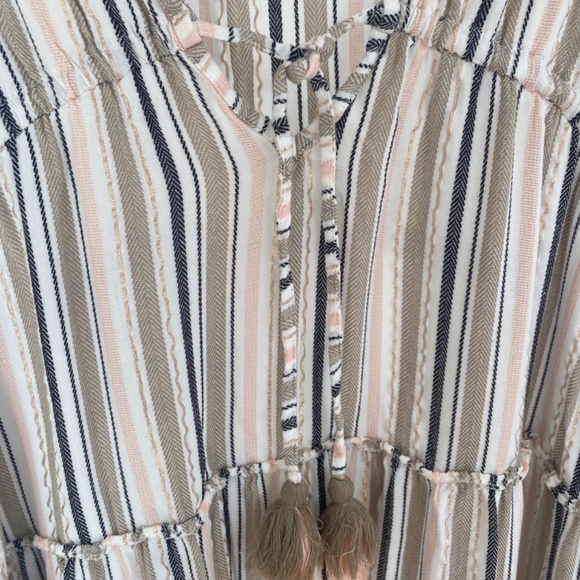 Blue Island Beach Striped Ultra Mini Cover Up Size Medium - Picture 4 of 5